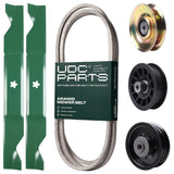 Products -  UDC Parts Mower Kit / Belt 138255 + Pulley 127783 + Pulley 532194327 + Pulley 532196104 + 2 Pack Blades 405380 / Fits Husqvarna LT1597