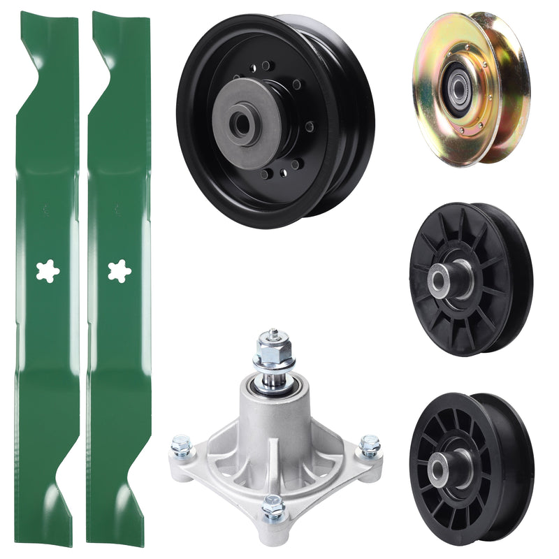 Products -  UDC Parts Mower Kit / Pulley 127783 + Pulley 532194326 + Pulley 532194327 + Pulley 532196104 + Spindle 532174356 + 2 Pack Blades 405380 / Fits Husqvarna LT1597