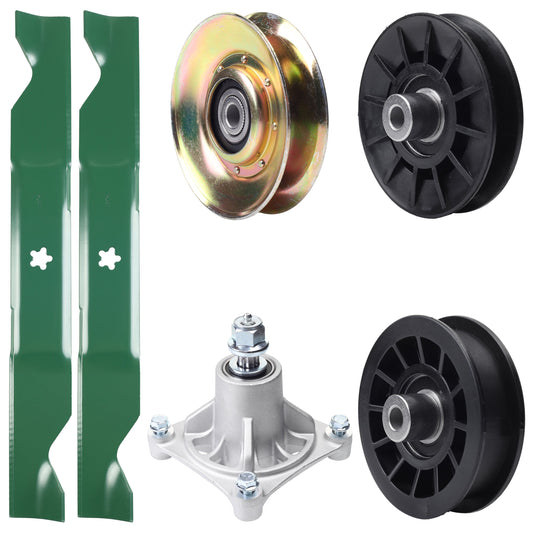 Products -  UDC Parts Mower Kit / Pulley 127783 + Pulley 532194326 + Pulley 532194327 + Spindle 532174356 + 2 Pack Blades 405380 / Fits Husqvarna LT1597