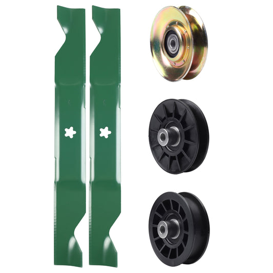 test -  UDC Parts Mower Kit / Pulley 127783 + Pulley 532194326 + Pulley 532194327 + 2 Pack Blades 405380 / Fits Husqvarna LT1597