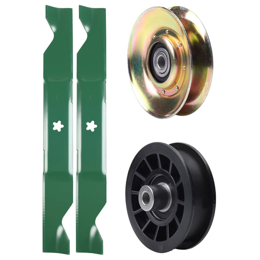 test -  UDC Parts Mower Kit / Pulley 127783 + Pulley 532194327 + 2 Pack Blades 405380 / Fits Husqvarna LT1597