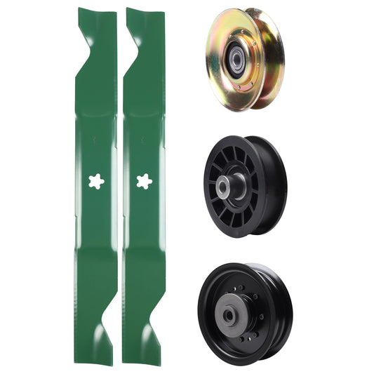 test -  UDC Parts Mower Kit / Pulley 127783 + Pulley 532194327 + Pulley 532196104 + 2 Pack Blades 405380 / Fits Husqvarna LT1597