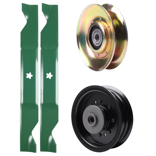 test -  UDC Parts Mower Kit / Pulley 127783 + Pulley 532196104 + 2 Pack Blades 405380 / Fits Husqvarna LT1597
