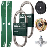 Products -  UDC Parts Mower Kit / Belt 144959 + Belt 174883 + Pulley 129861 + Pulley 173437 + Spindle 532174356 + 2 Pack Blades 134149 / Fits Husqvarna LTH1542