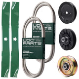 Products -  UDC Parts Mower Kit / Belt 140218 + Belt 144959 + Pulley 129861 + Pulley 532194326 + Pulley 173437 + 2 Pack Blades 134149 / Fits Husqvarna YTH2042 XP
