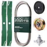 Products -  UDC Parts Mower Kit / Belt 180808 + Pulley 129861 + Pulley 173437 + Spindle 532174356 + 2 Pack Blades 134149 / Fits Jonsered LT2122A2