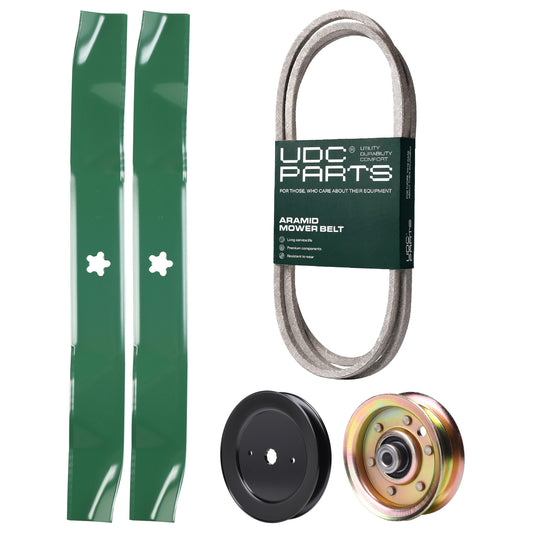 Products -  UDC Parts Mower Kit / Belt 140294 + Pulley 129861 + Pulley 173437 + 2 Pack Blades 134149 / Fits Jonsered LT15A LT16A LT17A LT18A LT2115 LT2115A LT2116A LT2117A LT2118A LT2118A2 LT2120A2 LT2122A2