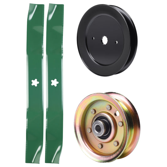 test -  UDC Parts Mower Kit / Pulley 129861 + Pulley 532173437 + 2 Pack Blades 134149 / Fits Weed Eater WET1742STA WET17H42STA WET2242STB WET2242STC WET2242STD