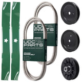 Products -  UDC Parts Mower Kit / Belt 130969 + Belt 140218 + Pulley 129861 + Pulley 195945 + Pulley 532194326 + 2 Pack Blades 134149 / Fits Jonsered LT2218A