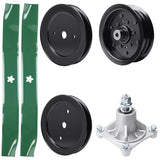 Products -  UDC Parts Mower Kit / Pulley 129861 + Pulley 195945 + Pulley 532196106 + Spindle 532174356 + 2 Pack Blades 134149 / Fits Husqvarna RZ4219