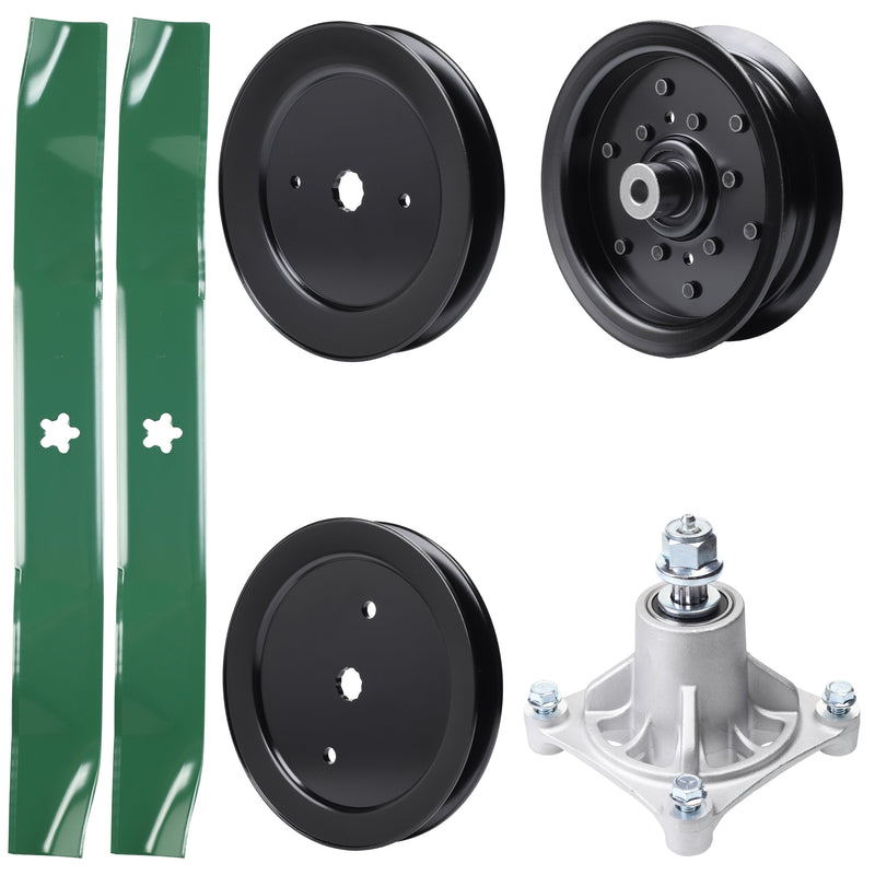 Products -  UDC Parts Mower Kit / Pulley 129861 + Pulley 195945 + Pulley 532196106 + Spindle 532174356 + 2 Pack Blades 134149 / Fits Husqvarna RZ4219
