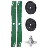 Products -  UDC Parts Mower Kit / Pulley 129861 + Pulley 195945 + Spindle 532174356 + 2 Pack Blades 134149 / Fits Husqvarna RZ4219 Z4218 Z4219