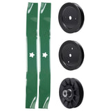 test -  UDC Parts Mower Kit / Pulley 129861 + Pulley 195945 + Pulley 532194326 + 2 Pack Blades 134149 / Fits Jonsered LT2218A