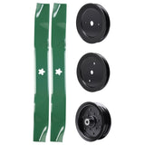 test -  UDC Parts Mower Kit / Pulley 129861 + Pulley 195945 + Pulley 532196106 + 2 Pack Blades 134149 / Fits Husqvarna RZ4219