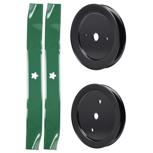 test -  UDC Parts Mower Kit / Pulley 195945 + Pulley 532129861 + 2 Pack Blades 134149 / Fits Husqvarna RZ4221BF
