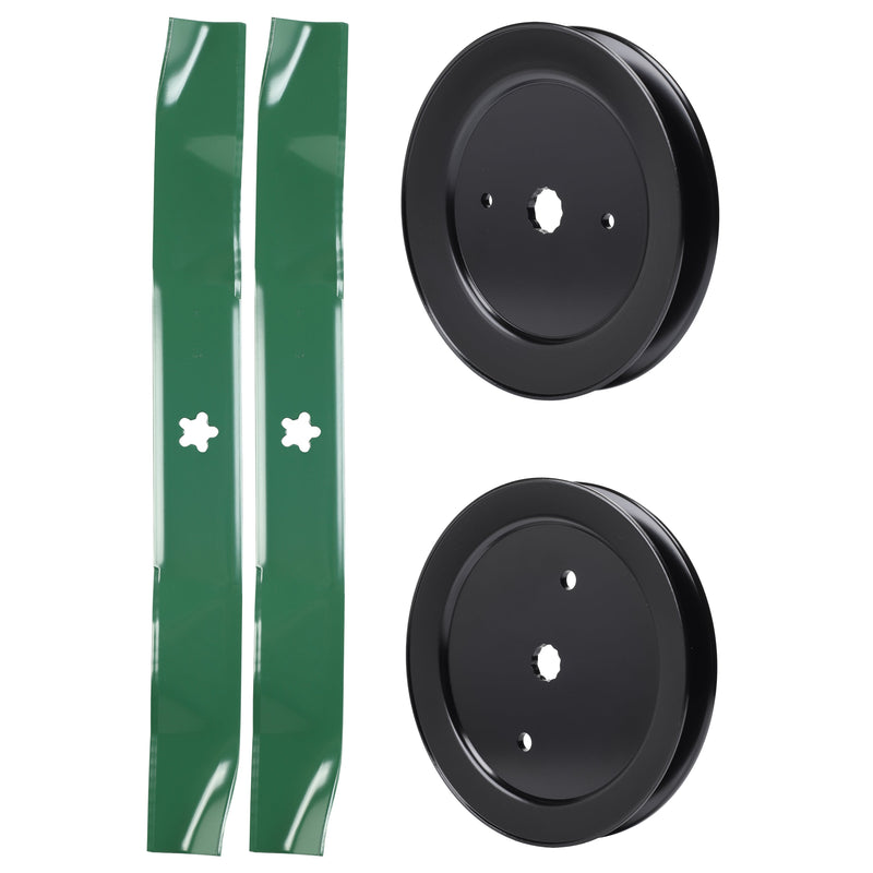 test -  UDC Parts Mower Kit / Pulley 195945 + Pulley 532129861 + 2 Pack Blades 134149 / Fits Husqvarna RZ4221BF