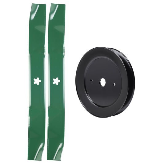 test -  UDC Parts Mower Kit / Pulley 129861 + 2 Pack Blades 134149 / Fits AYP 2H4B3A 2H4B3B 2H4B3C 2H4B3E 2H4B6B 2H4B6C 2H4D3A 2H4D3B 2H4D3C 2K4B3A 2K4B9A 2P4B9A 2P4B9B 2P4C3A 2Q4B9A 2Q4B9B 3420-24 3420-34