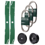 Products -  UDC Parts Mower Kit / Belt 130969 + Belt 140218 + Belt 144959 + Pulley 129861 + Pulley 532196106 + 2 Pack Blades 134149 / Fits Husqvarna LOYTH20F42T YTH20F42T YTH2242T