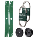 Products -  UDC Parts Mower Kit / Belt 140218 + Belt 144959 + Pulley 129861 + Pulley 532196106 + 2 Pack Blades 134149 / Fits Jonsered LT2218A2
