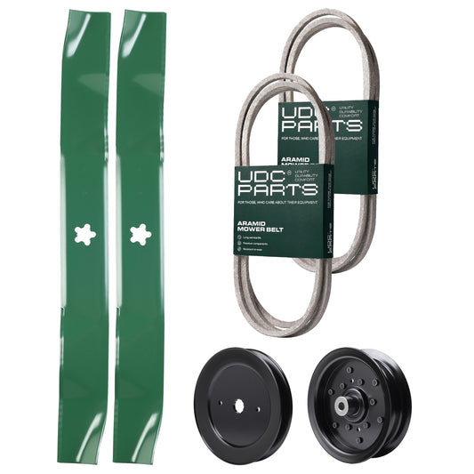 Products -  UDC Parts Mower Kit / Belt 130969 + Belt 140218 + Pulley 129861 + Pulley 532196106 + 2 Pack Blades 134149 / Fits Husqvarna LOYTH20F42T YTH20F42T YTH2242T