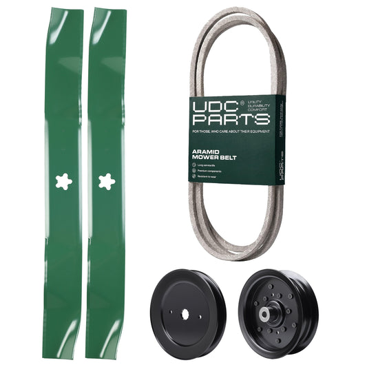 Products -  UDC Parts Mower Kit / Belt 130969 + Pulley 129861 + Pulley 532196106 + 2 Pack Blades 134149 / Fits Jonsered LT2218A2 LT2226A2