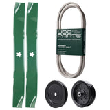 Products -  UDC Parts Mower Kit / Belt 144959 + Pulley 129861 + Pulley 532196106 + 2 Pack Blades 134149 / Fits Husqvarna 2042LS LOYTH20F42T LTH174 LTH2142 LTH2142D LTH2142DR TS142TX TS142TXD TS242 TS242D TS243