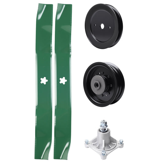 Products -  UDC Parts Mower Kit / Pulley 129861 + Pulley 532196104 + Spindle 532174356 + 2 Pack Blades 134149 / Fits Husqvarna RZ4619 RZ4620 RZ5422 RZ5424