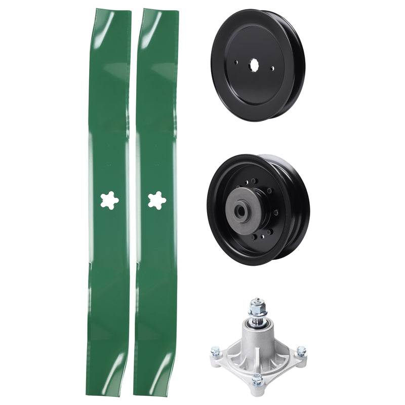 Products -  UDC Parts Mower Kit / Pulley 129861 + Pulley 532196104 + Spindle 532174356 + 2 Pack Blades 134149 / Fits Husqvarna RZ4619 RZ4620 RZ5422 RZ5424