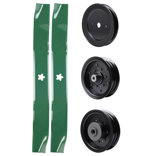 test -  UDC Parts Mower Kit / Pulley 129861 + Pulley 532196106 + Pulley 532196104 + 2 Pack Blades 134149 / Fits Husqvarna RZ4619 RZ4620 RZ5422 RZ5424