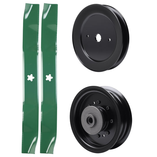 test -  UDC Parts Mower Kit / Pulley 129861 + Pulley 532196104 + 2 Pack Blades 134149 / Fits Husqvarna RZ4619 RZ4620 RZ5422 RZ5424