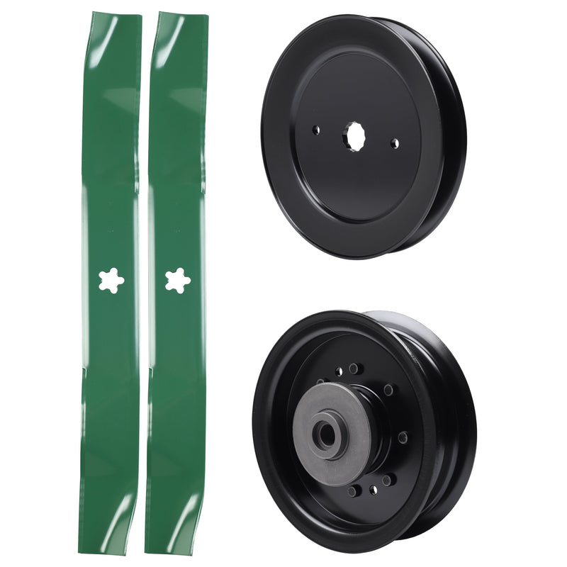 test -  UDC Parts Mower Kit / Pulley 129861 + Pulley 532196104 + 2 Pack Blades 134149 / Fits Husqvarna RZ4619 RZ4620 RZ5422 RZ5424