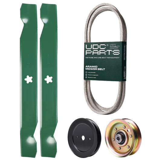 Products -  UDC Parts Mower Kit / Belt 138255 + Pulley 129861 + Pulley 173437 + 2 Pack Blades 138497 / Fits Poulan PXT12538