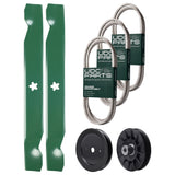 Products -  UDC Parts Mower Kit / Belt 532194346 + Belt 138255 + Belt 197253 + Pulley 129861 + Pulley 532194326 + 2 Pack Blades 138497 / Fits Husqvarna LT152