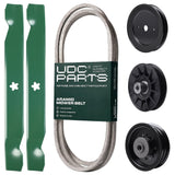 Products -  UDC Parts Mower Kit / Belt 130969 + Pulley 532129861 + Pulley 532194326 + Pulley 532196104 + 2 Pack Blades 138497 / Fits Husqvarna YTH22V42LS