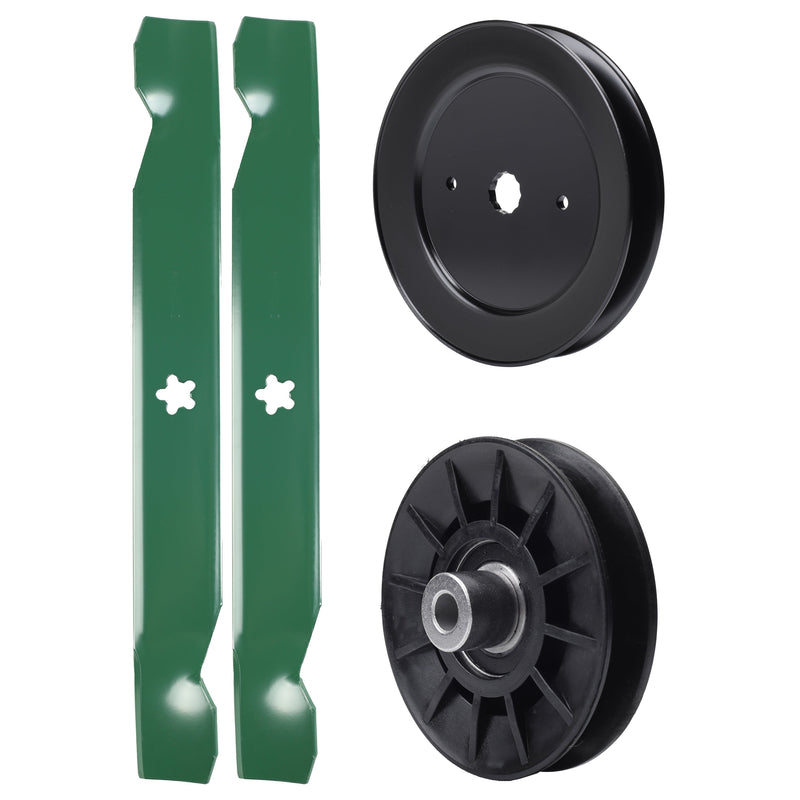 test -  UDC Parts Mower Kit / Pulley 532129861 + Pulley 532194326 + Pulley 532194327 + 2 Pack Blades 532138497 / Fits Husqvarna GTH27V52LS