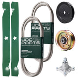Products -  UDC Parts Mower Kit / Belt 174368 + Belt 180808 + Pulley 129861 + Pulley 173437 + Spindle 532174356 + 2 Pack Blades 138971 / Fits Jonsered LT2122A2