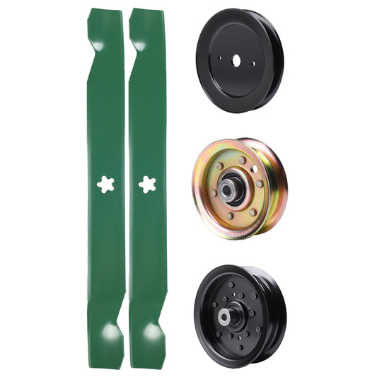 test -  UDC Parts Mower Kit / Pulley 129861 + Pulley 532196106 + Pulley 173437 + 2 Pack Blades 138971 / Fits Husqvarna YTH2042 XP