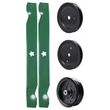 test -  UDC Parts Mower Kit / Pulley 129861 + Pulley 195945 + Pulley 532196106 + 2 Pack Blades 138971 / Fits Husqvarna RZ4219