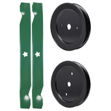 test -  UDC Parts Mower Kit / Pulley 195945 + Pulley 532129861 + 2 Pack Blades 138971 / Fits Husqvarna RZ4221BF