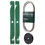  UDC Parts Mower Kit / Belt 138255 + Pulley 129861 + 2 Pack Blades 138971 / Fits AYP 2H4B3A 2H4B3B 2H4B3C 2H4B3E 2H4D3A 2H4D3B 2H4D3C 2K4B3A 2K4B9A 2P4B9A 2P4B9B 2P4C3A 2Q4B9A 2Q4B9B 3420-44 3420-54