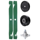 Products -  UDC Parts Mower Kit / Pulley 129861 + Pulley 532196104 + Spindle 532174356 + 2 Pack Blades 138971 / Fits Husqvarna RZ4619 RZ4620 RZ5422 RZ5424