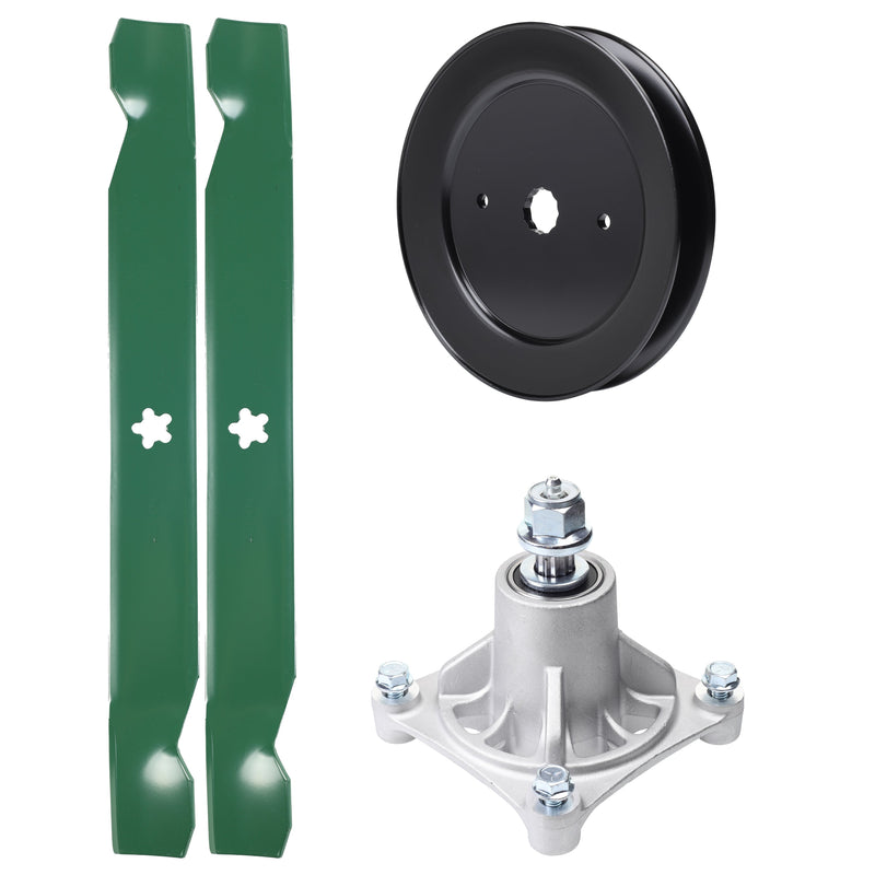 Products -  UDC Parts Mower Kit / Pulley 129861 + Spindle 532174356 + 2 Pack Blades 138971 / Fits Husqvarna LTH1542 RZ4219 RZ4619 RZ4620 RZ5422 RZ5424 YTH130 Z4218 Z4219 Z4824 Z5426