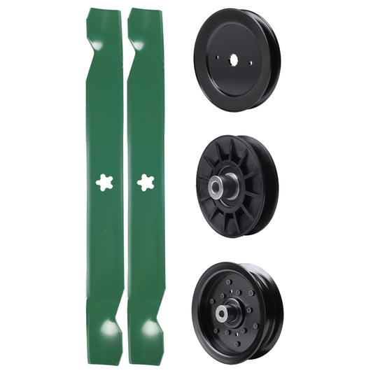 test -  UDC Parts Mower Kit / Pulley 129861 + Pulley 532194326 + Pulley 532196106 + 2 Pack Blades 138971 / Fits Husqvarna 2042LS LOYTH20F42T LTH174 LTH2142 LTH2142D LTH2142DR TS142TX TS142TXD TS242 TS242D