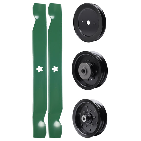 test -  UDC Parts Mower Kit / Pulley 129861 + Pulley 532196106 + Pulley 532196104 + 2 Pack Blades 138971 / Fits Husqvarna RZ4619 RZ4620 RZ5422 RZ5424