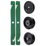 test -  UDC Parts Mower Kit / Pulley 129861 + Pulley 532196106 + Pulley 532196104 + 2 Pack Blades 138971 / Fits Husqvarna RZ4619 RZ4620 RZ5422 RZ5424