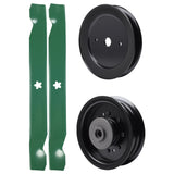 test -  UDC Parts Mower Kit / Pulley 129861 + Pulley 532196104 + 2 Pack Blades 138971 / Fits Husqvarna RZ4619 RZ4620 RZ5422 RZ5424