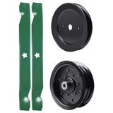 test -  UDC Parts Mower Kit / Pulley 129861 + Pulley 532196106 + 2 Pack Blades 138971 / Fits RedMax YT1842