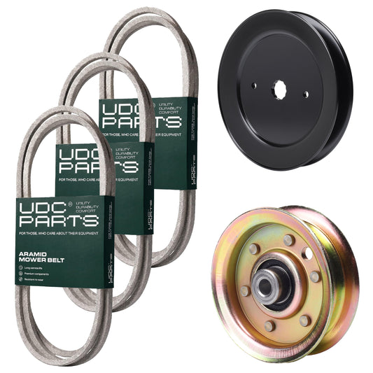 Products -  UDC Parts Mower Kit / Belt 138255 + Belt 144200 + Belt 144959 + Pulley 129861 + Pulley 173437 / Fits Husqvarna YT150