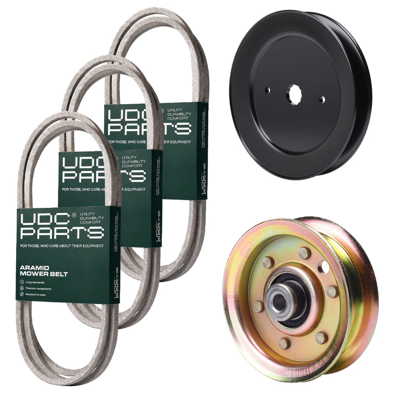 Products -  UDC Parts Mower Kit / Belt 138255 + Belt 144200 + Belt 144959 + Pulley 129861 + Pulley 173437 / Fits Husqvarna YT150