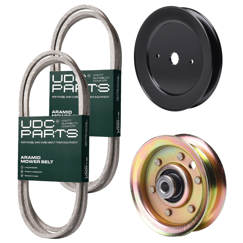  UDC Parts Mower Kit / Belt 130969 + Belt 140294 + Pulley 129861 + Pulley 173437 / Fits Husqvarna YTH150 XP